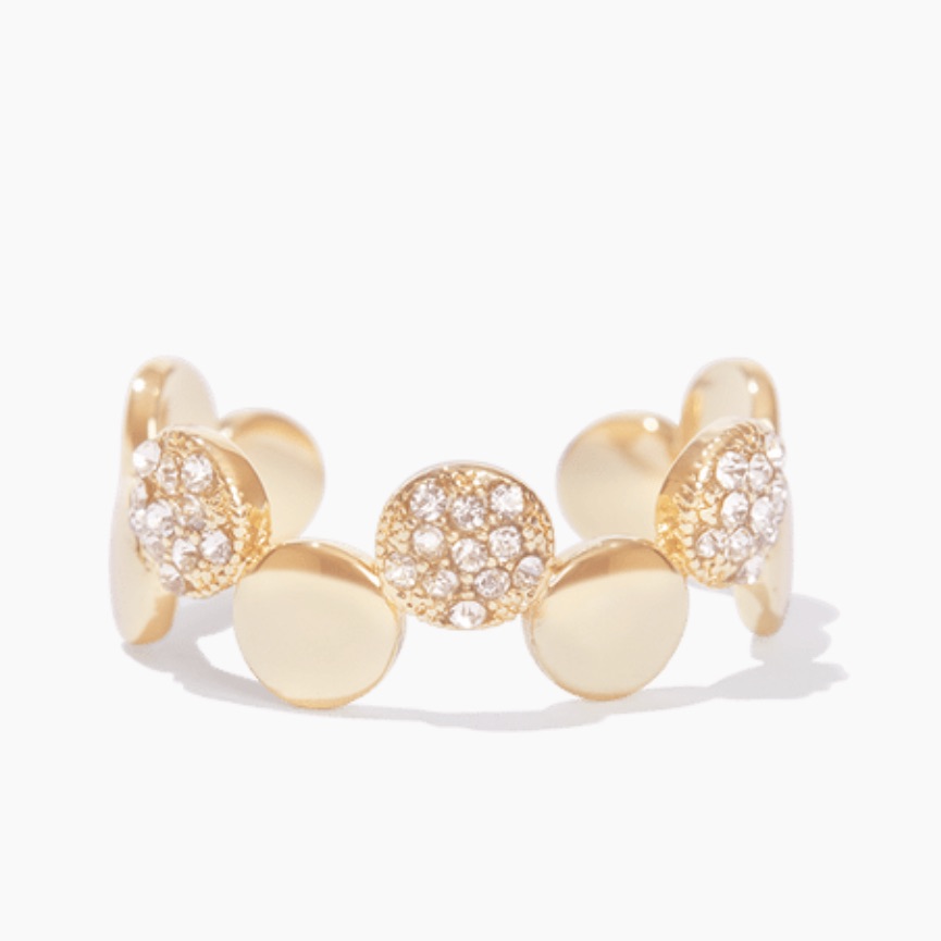 Marlyn Schiff Disc Pave Adjustable Ring - Gold